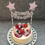 【新作】ケーキトッパー ガーランド★パステル★HAPPY BIRTHDAY
