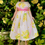 春風みたいなミモザワンピース　ラッピング　ダブルリボン　ポンポンレース　ドール服　ブライス　リカちゃん　プーリップ