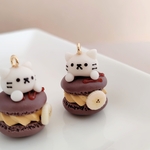 【SALE】白猫のトゥンカロンチャーム＊チョコバナナ