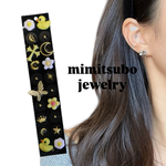 １点もの！耳ツボjewelry 耳ツボシール　貼るピアス　耳つぼアクセサリー　セラミック粒　リボン