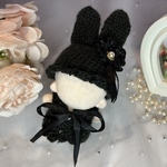 うさぎ耳付き帽子 ワンピース セット ぬい服 10cm