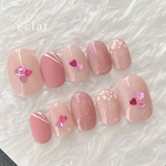 ネイルチップ｜ハートホログラム　マグネット　バレンタイン