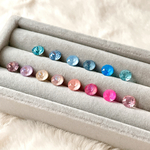 20colors クリスタルガラスシンプルピアス　つけっぱなしピアス  サージカルステンレス金具　一粒ピアス　フックピアス　リング　指輪　ニッケルフリー　スワロフスキー®︎クリスタル　貴和クリスタル