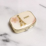 【ゴールド】名前入り付　桜 エッフェル塔　アクセサリーケース