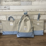 入園入学グレー＆水色ストライプ3点セット☆