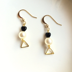 ハート&さんかくチャーム付き❤︎コットンパールピアス・イヤリン