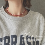 SALE‼️14kgf*ミルフィオリフラワーと赤珊瑚のチョーカーネックレス