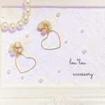 ♡揺れるheart ビジューピアス