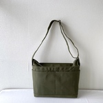 【全15色】ファスナー付きショルダーバッグ／倉敷帆布8号【受注制作】