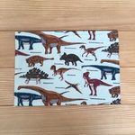 ランチョンマット 25×35センチ   恐竜(裏地なし)　ミントグリーン