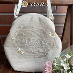 🌸カモミール刺繍の斜めがけバックV(ニューム口金)