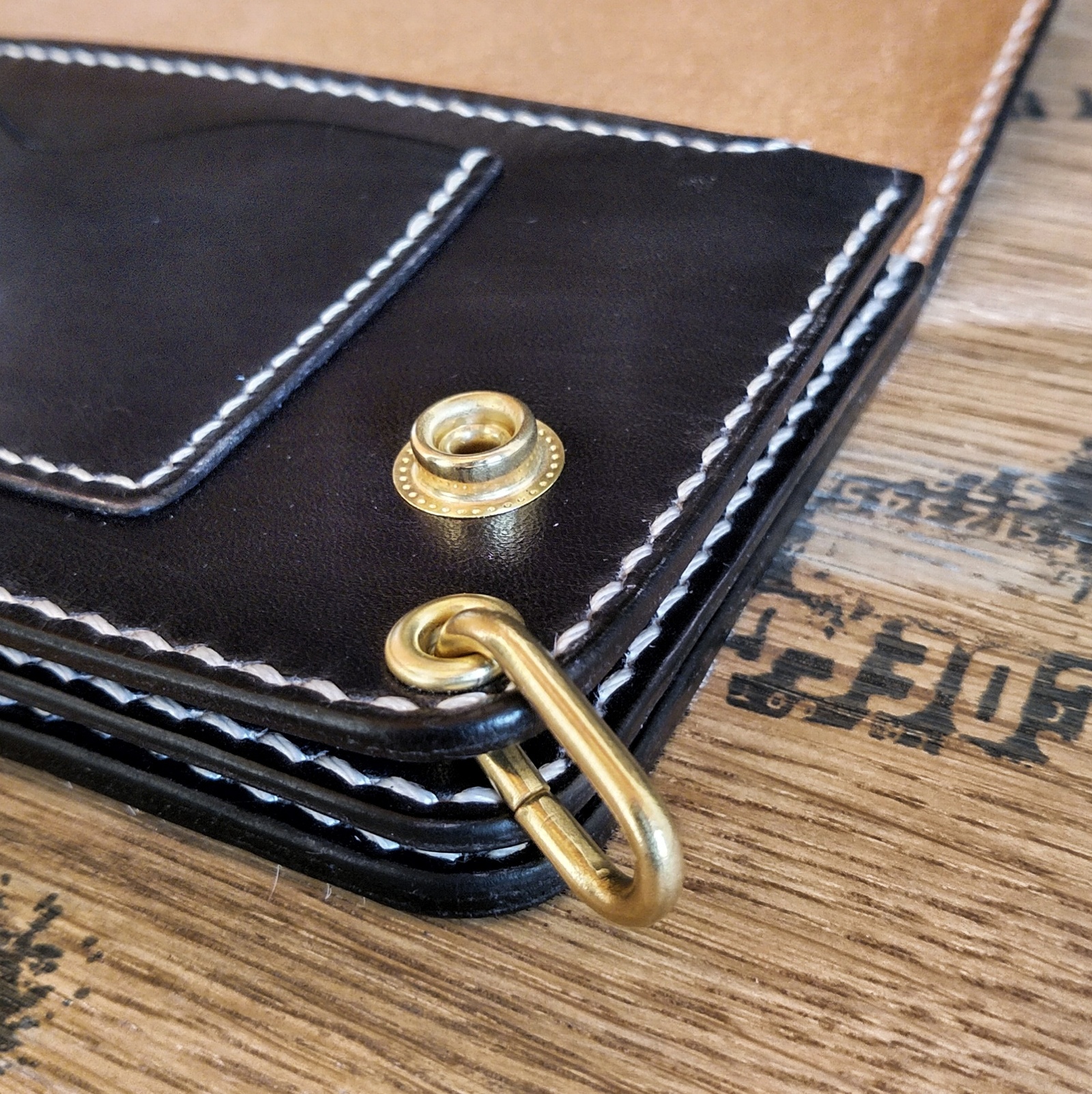 ハラコ ホルスタイン柄 ブラック】 トラッカーウォレット TW-01 - TEN