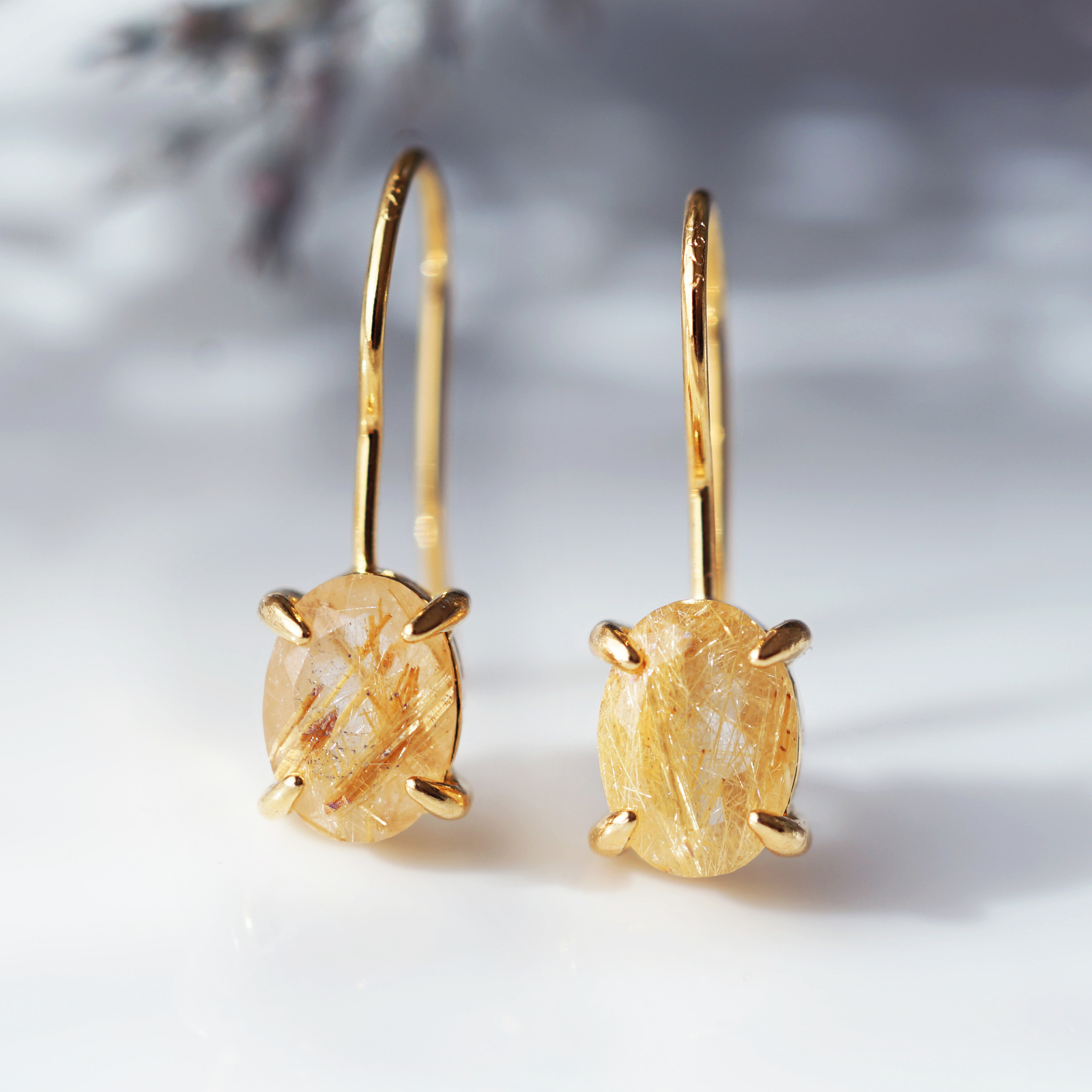 maumaumau様専用◇ルチルクォーツ フープピアス✧14kgf