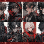 【2月受注販売品】デザインペーパー　CUTE BOY BLACK&RED コラージュシート