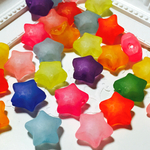 <30個>  ぷっくりすりガラス風  スタービーズ 15×15㎜