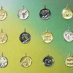 星座コイン／アンティークテイストの Ｋ１８ ペンダントトップ