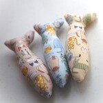 チャリティ【またたび入り】ミニけりぐるみ　猫柄３色セット　✿飼い主のいない猫達にに幸せを✿