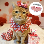 バレンタイン💘＆ひな祭り🎎リバーシブルneco neco スタイ  ◇猫用スタイ◇猫スタイ