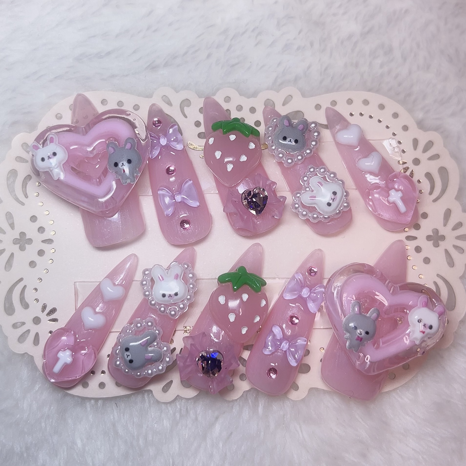 〔現品〕萌えにゃんホイップネイル♥ ネイルチップ 平成女児 量産型 チョコレート 現品〕萌え萌え♡にゃんこメイド 量産型 平成女児 ネイルチップ