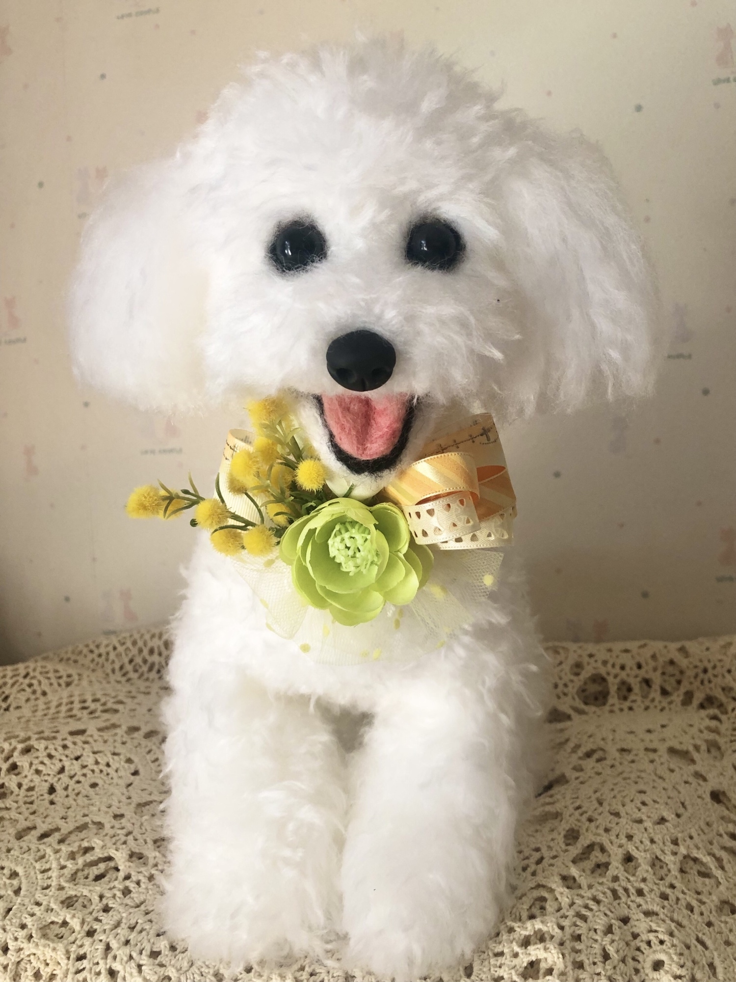 犬お花チョーカー 《マム》写真撮影 トリミング 首飾り ヘッド