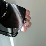 🌟人気🆕【 solid 】コンビチェーンリング  サージカルステンレス  オールステンレス  メンズ 2連  ペアリング