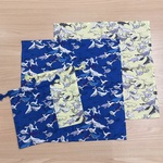 ラスト2枚‼️ w55×35cm【ランチョンマット】青色 クジラ柄くじら 鯨 海 🐋 男の子 小学校 給食 机サイズ