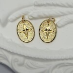 #75　真鍮チャーム　オーバル　ゴールド　丸カン付き