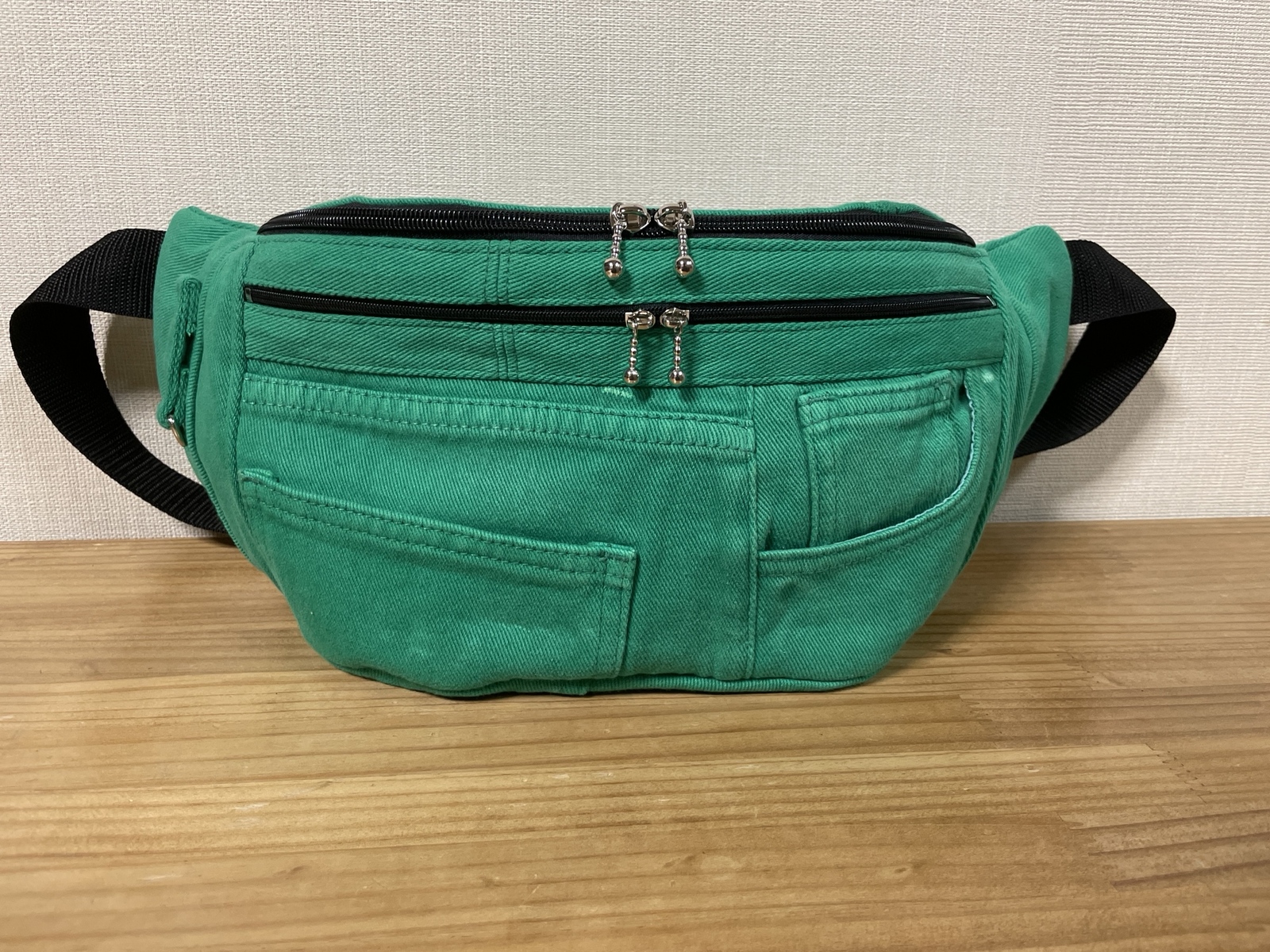 ハンドメイド デニムリメイク ウエストポーチ ボディバック