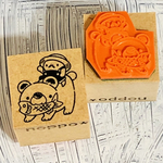 ラバースタンプ☆くまに乗ったとーさん 20x20