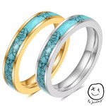 ring-017 ゆうパケット 送料無料 金属アレルギー 対応 【2色カラー】ターコイズ エタニティー リング シルバー ゴールド ステンレス リング アクセサリー ブルー ステンレススチール 指輪