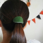 本革（バッファロー）オーバル型ヘアゴム