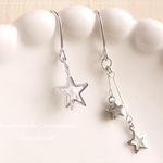 再販♪星のアシンメトリーピアス（ロジウム）orノンホールピアス