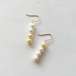 淡水真珠：pearl line pierce[K14GF]