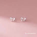 受注製作  ピアス ＊ petit crystal ribbon pierce