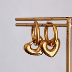 2WAY ゴールド シルバー ハート フープピアス