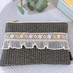 インド刺繍ヌビフラットポーチ