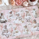 B品  白いドレスの女の子のコラージュシート  