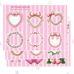コラージュシート　PINK FLAMES AND BOWS