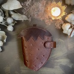 【本革手縫い】🍓いちご手帳　（ブラウン）ハンドメイド