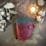 【本革手縫い】🍓いちご手帳　（ローズレッド）ハンドメイド