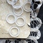 【2粒】22mm/マットクリア/ミニフラットドーナツパーツ