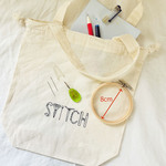 刺繍道具スターターセット(刺繍文字色=赤／刺繍枠=8cm)
