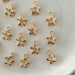 【4個】スタージルコニアチャーム　ゴールド　14ｋ