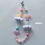 ☁️パステルハートストラップ　アクセサリー　ビーズ　ストラップ　ピンク　ピンクアクセサリー