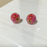 レジンと押し花ピアス