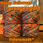 #191 Halloween!! orange×gold 引き揃え糸 バラ売り