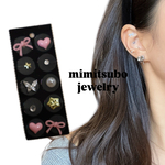 耳ツボjewelry 耳ツボシール　貼るピアス　耳つぼアクセサリー　チタン粒　リボン　ハート　シルバー　セラミック粒　耳ツボジュエリー　耳つぼダイエット
