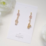 桜と音符とサックスのピアス