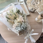 new♡グレー×ベビーピンク　紫陽花　ドライフラワースワッグ　大人ニュアンスブーケ　プレゼント　30cm