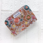 インド刺繍♡コンパクト財布♡ミニ財布♡シルバー　ベージュ